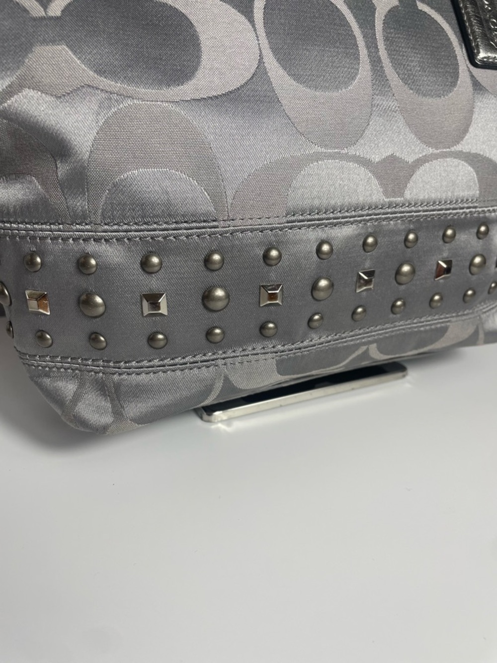 Coach Signature Studded Tote Purse - Picture 4 of 11